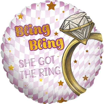Vrijgezellenfeest Helium Ballon Roze Bling Bling Leeg 45cm