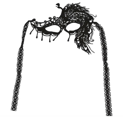 Zwart Oogmasker Kant Half