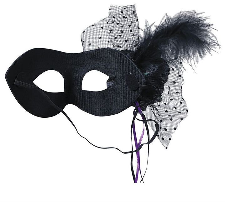 Zwart Oogmasker Bloem Pailletten