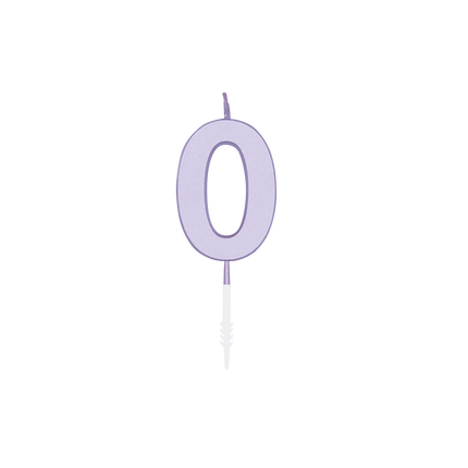 0 Jaar Kaars Lila 4,5cm