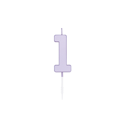 1 Jaar Kaars Lila 4,5cm