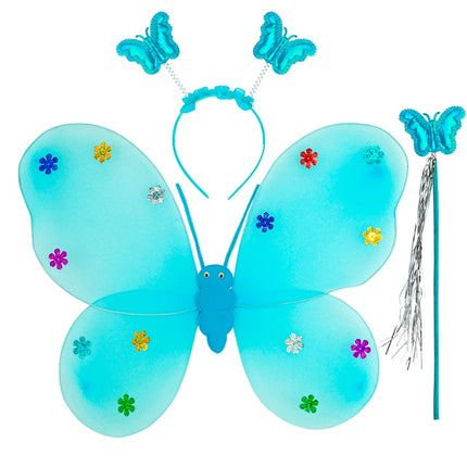 VLINDER SET BLAUW