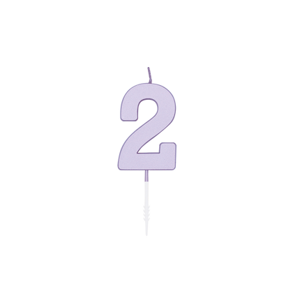 2 Jaar Kaars Lila 4,5cm