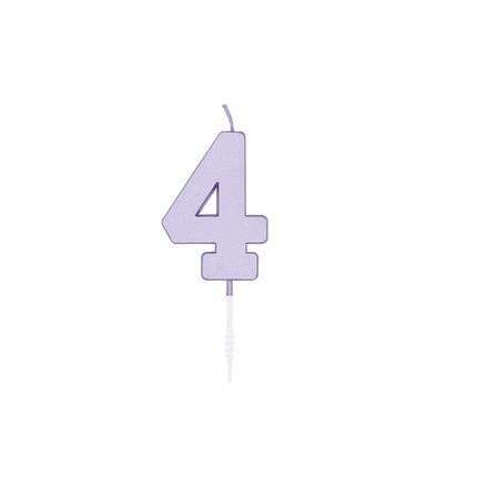 4 Jaar Kaars Lila 4,5cm