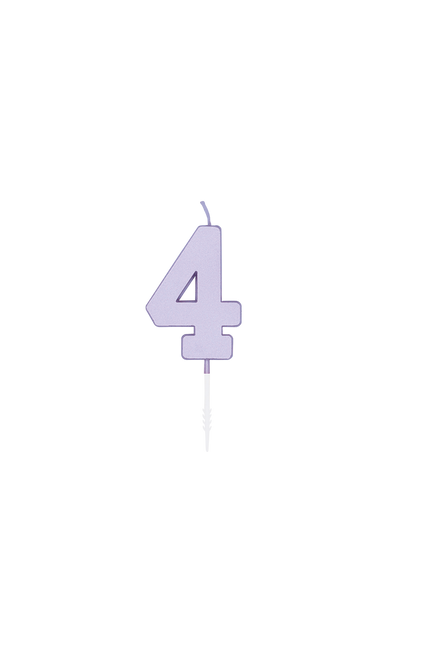 4 Jaar Kaars Lila 4,5cm