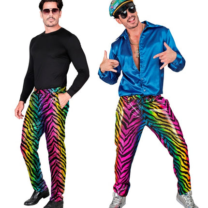 PAILLETTEN BROEK REGENBOOG TIJGER Volwassen