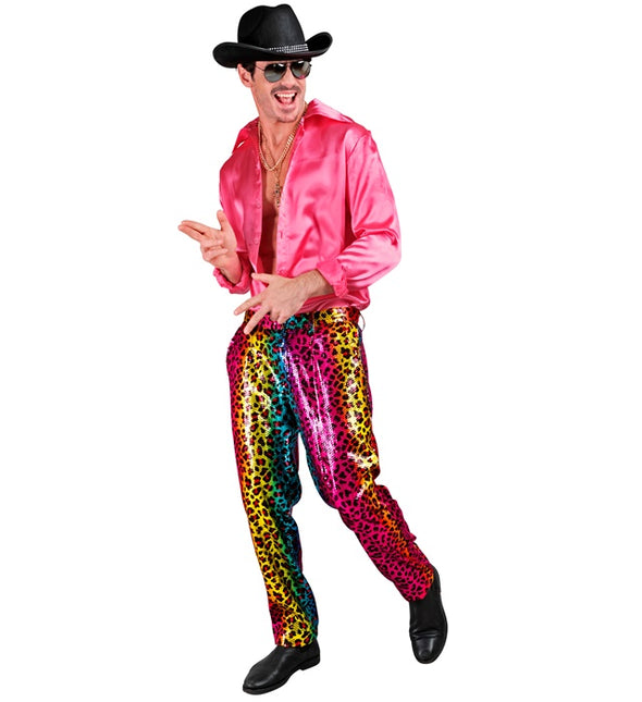 PAILLETTEN BROEK REGENBOOG LUIPAARD