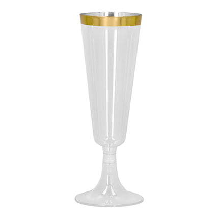 Set 4 sparkling plastic flutes goud