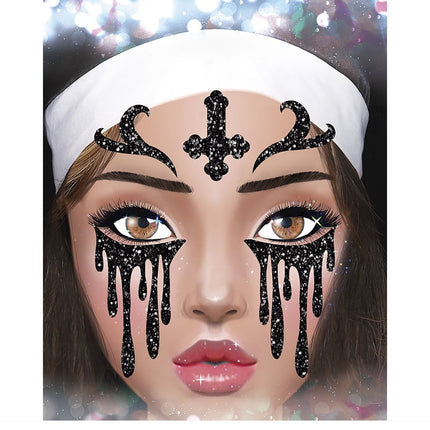 Halloween Gezicht Stickers Non Glitter 20cm