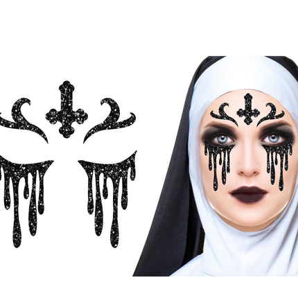 Halloween Gezicht Stickers Non Glitter 20cm