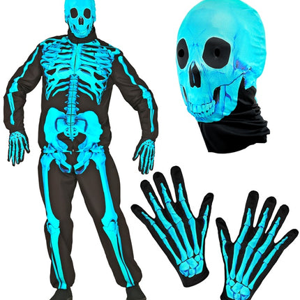 Skelet Kostuum Neon 4 delig