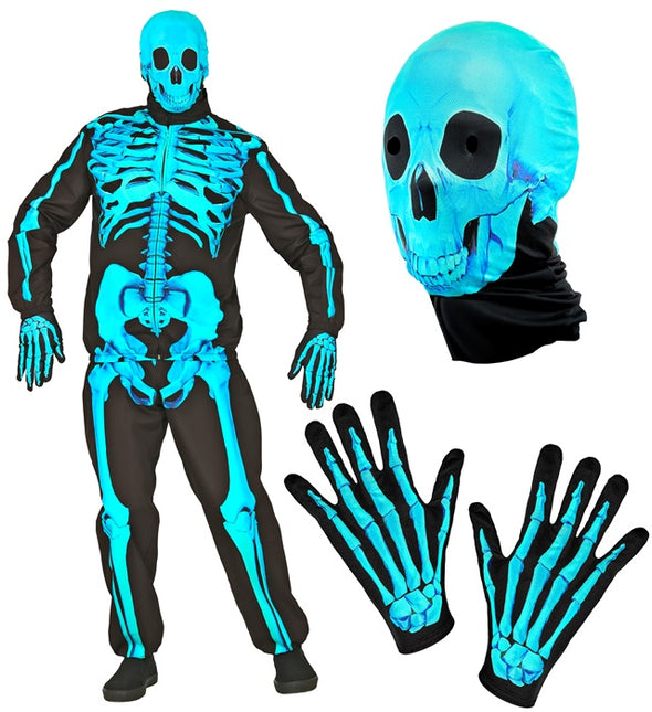 Skelet Kostuum Neon 4 delig