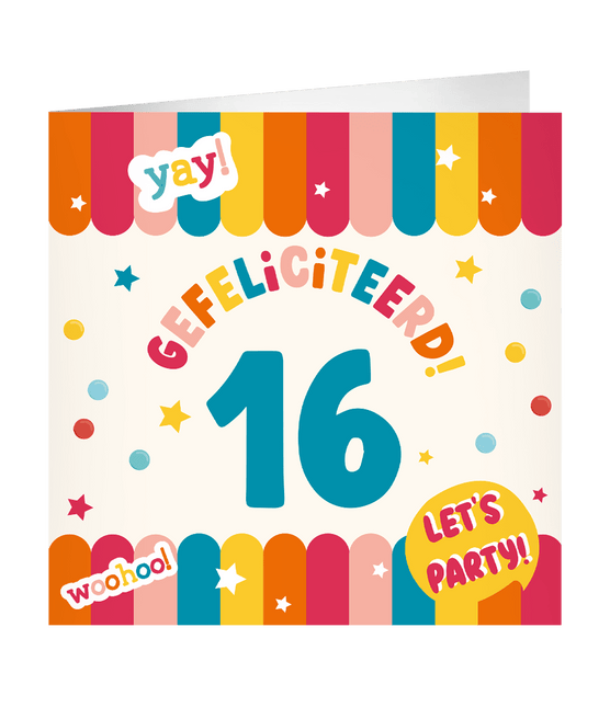 16 Jaar Wenskaart 23cm van Paper Dreams koop je bij Partywinkel