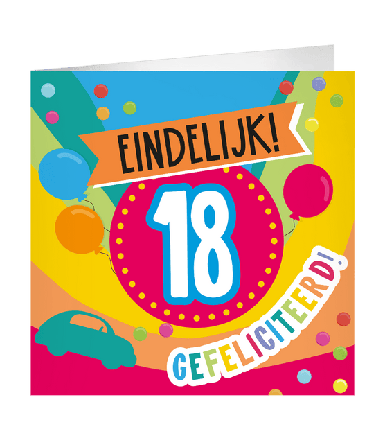 18 Jaar Wenskaart 23cm van Paper Dreams koop je bij Partywinkel