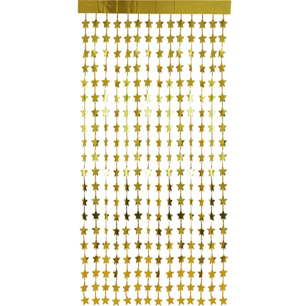 Deurgordijn Folie Sterren Goudkleurig - 2x1 m