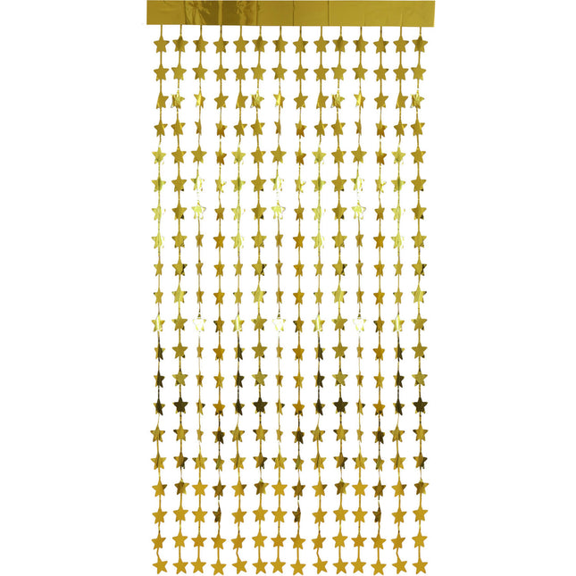 Deurgordijn Folie Sterren Goudkleurig - 2x1 m