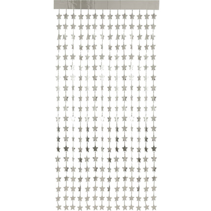 Deurgordijn Folie Sterren Zilverkleurig - 2x1 m