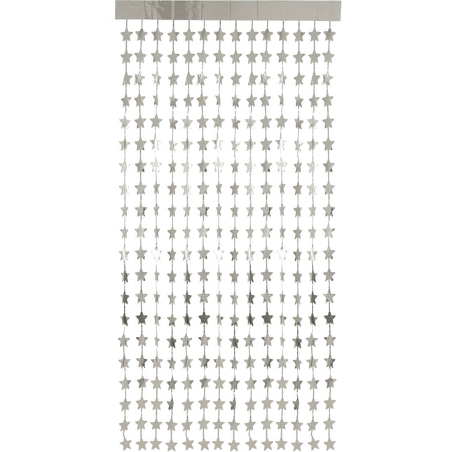 Deurgordijn Folie Sterren Zilverkleurig - 2x1 m