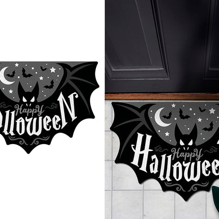 Halloween Deurmat Zwart Vleermuis