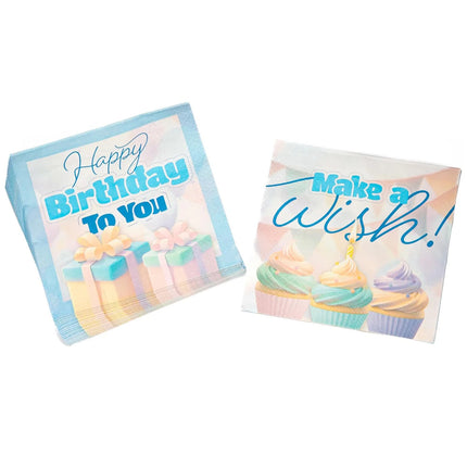 Happy Birthday Servetten Cup Cake 33cm 20st