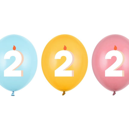 2 Jaar Ballonnen 30cm 50st van Partydeco koop je bij Partywinkel