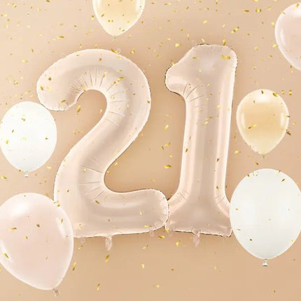 2 Jaar Cijfer Ballon Beige 72cm van Partydeco koop je bij Partywinkel