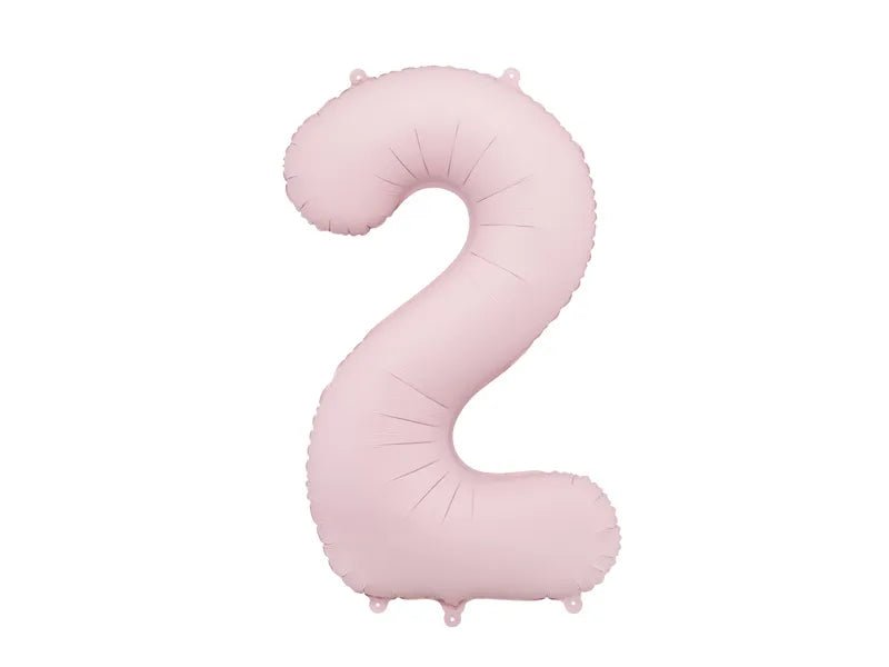 2 Jaar Cijfer Ballon Lichtroze Leeg 86cm van Partydeco koop je bij Partywinkel