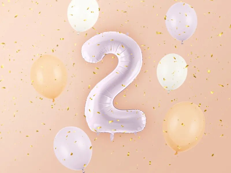 2 Jaar Cijfer Ballon Paars Leeg 72cm van Partydeco koop je bij Partywinkel
