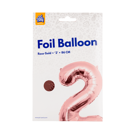2 Jaar Cijfer Ballon Rose Goud Leeg 86cm van Paper Dreams koop je bij Partywinkel