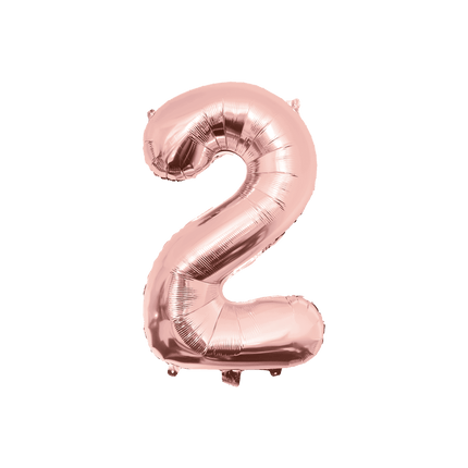 2 Jaar Cijfer Ballon Rose Goud Leeg 86cm van Paper Dreams koop je bij Partywinkel