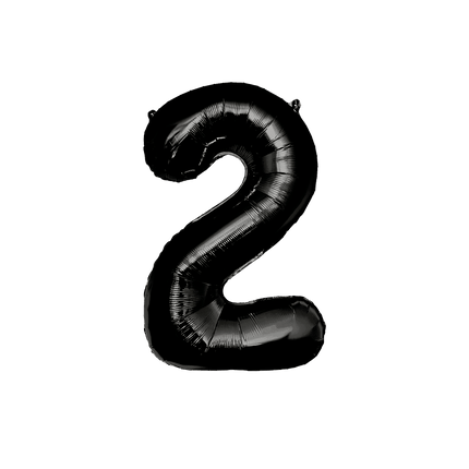 2 Jaar Cijfer Ballon Zwart 86cm van Paper Dreams koop je bij Partywinkel