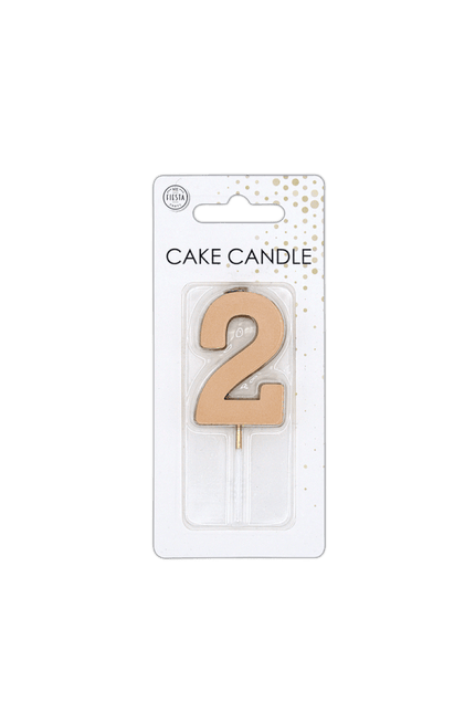 2 Jaar Kaars Rose Goud Metallic 4,5cm van WeFiesta koop je bij Partywinkel