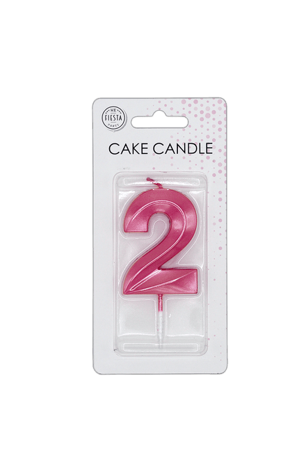 2 Jaar Kaars Roze Metallic 6cm van WeFiesta koop je bij Partywinkel