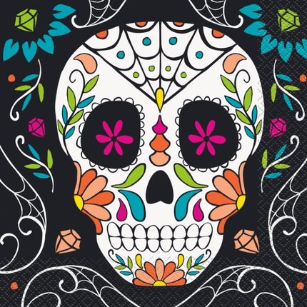 20 SKULL DAY DEAD LUN NAP van Unique koop je bij Partywinkel