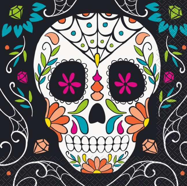 20 SKULL DAY DEAD LUN NAP van Unique koop je bij Partywinkel