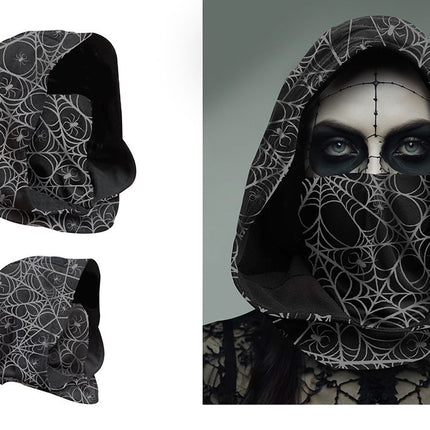 Halloween Muts Zwart Spinnenweb