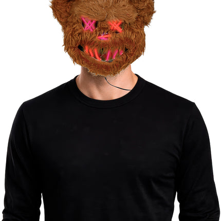 Halloween Masker Bruin Beer Met Licht