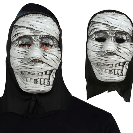 Halloween Masker Zilver Mummie Met Capuchon