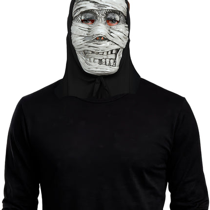 Halloween Masker Zilver Mummie Met Capuchon