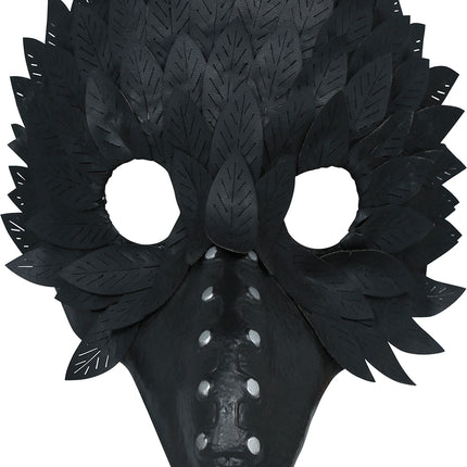 Halloween Masker Zwart Vogel Veren