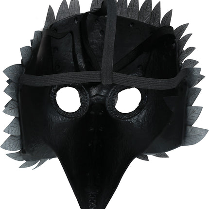 Halloween Masker Zwart Vogel Veren