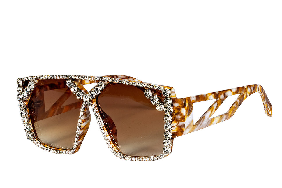 Bruine Bril Strass