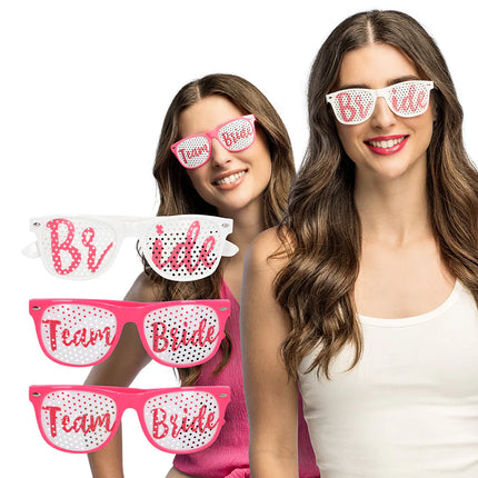 Set 3 partybrillen Bride to be (bride en team bride)