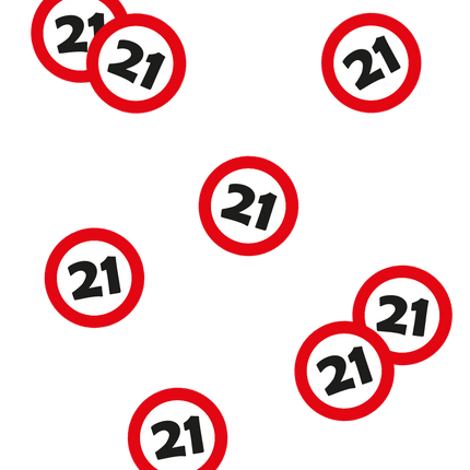 21 Jaar Tafelconfetti 2,5cm van Paper Dreams koop je bij Partywinkel