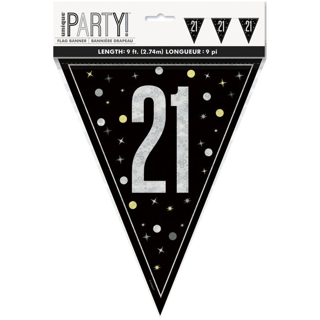 21 Jaar Vlag 2,74m van Unique koop je bij Partywinkel