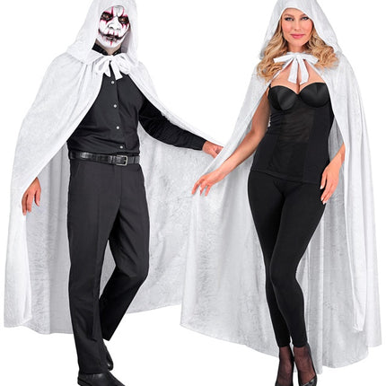 Halloween Cape Wit Fluweel 1,4m