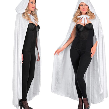 Halloween Cape Wit Fluweel 1,4m