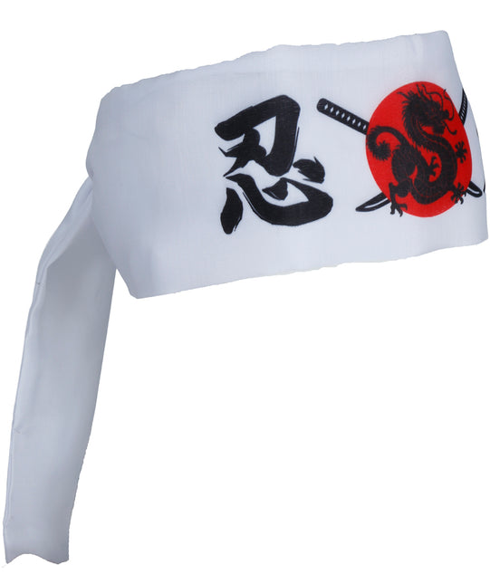 Karate Hoofdband Wit Rood