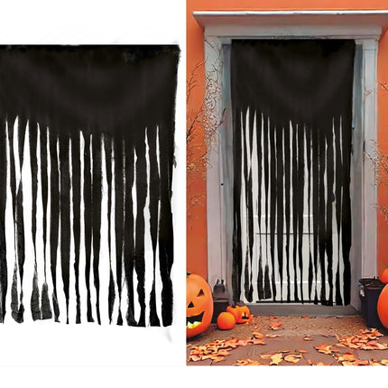 Zwart Deurgordijn Stof 2m