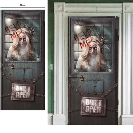 Halloween Deurposter Psychiatrisch 120cm x 79cm